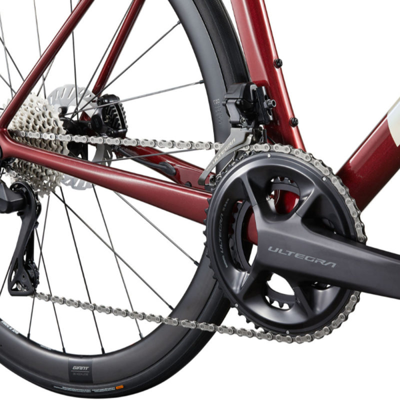 Derailleur, Chain & Chain Ring of TCR Advanced SL 1 Disc In Sangria - Giant Bicycle UAE